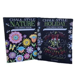 Chalk-Style Holiday & Nature Coloring Book Paperback Bundle